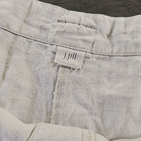 J Jill Sz 4XL  Tan Linen Crop Capri Pants Lagenlook Minimalistic Coastal Summer - Picture 3 of 8